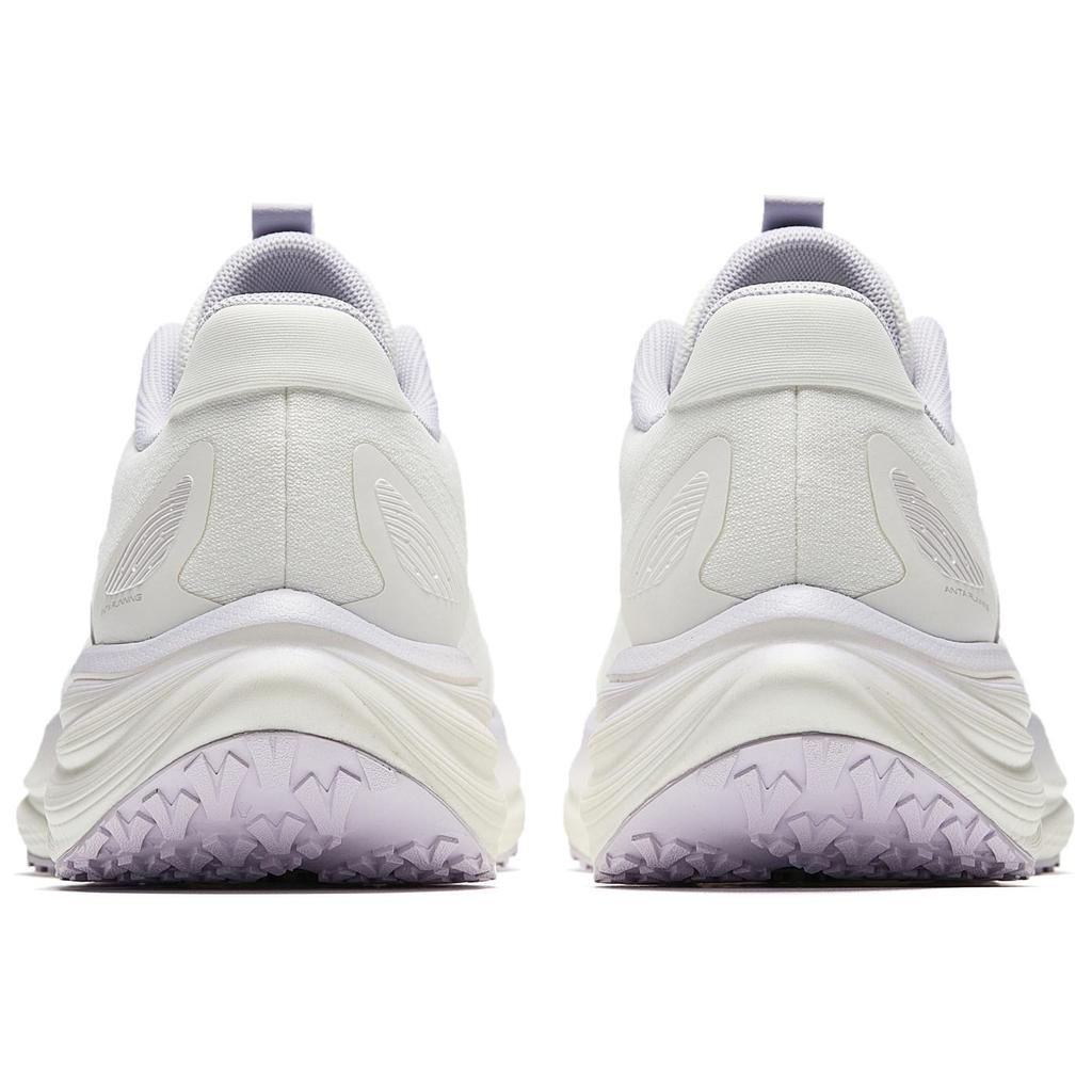 new Anta Cushioned Height Increase Wear Resistant Lightweight Breathable Low Top Casual Running Shoes Women's White Purple