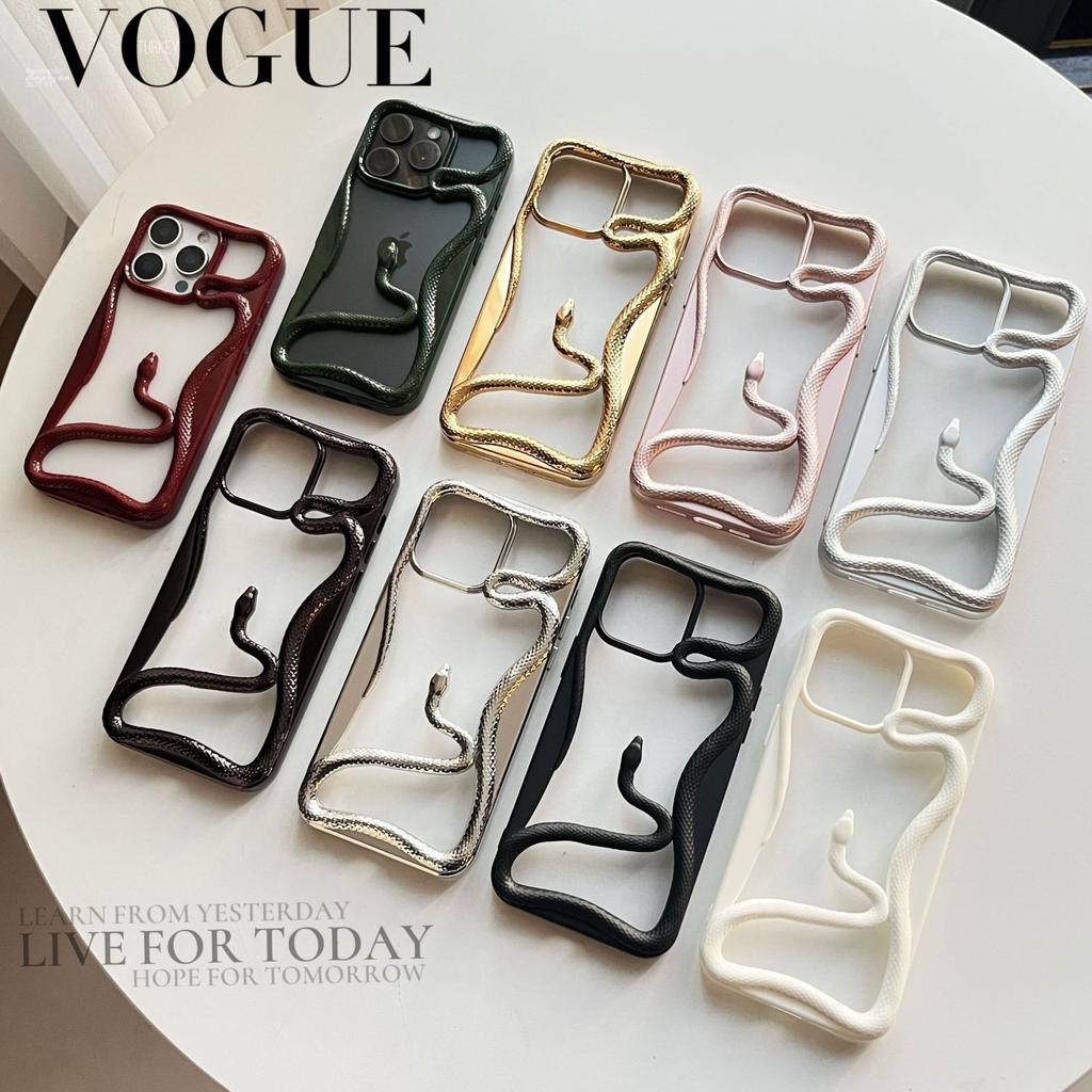 Electroplated Hollow Snake Heat Dissipation Case Compatible with iPhone 16 Pro Max Apple 17 Phone Case 15/14 Protective Cover