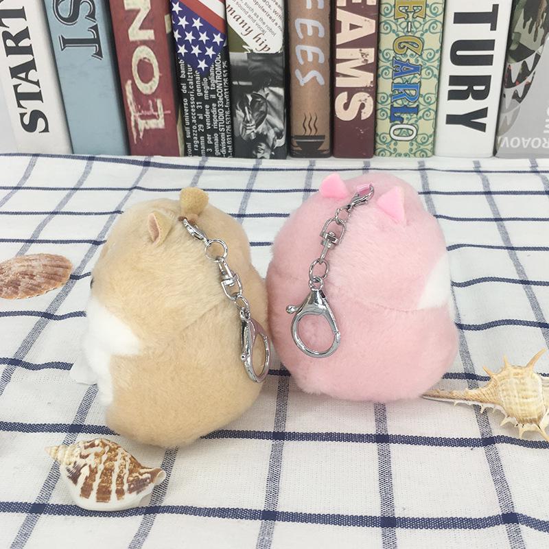Cute Japanese Hamster Plush Keychain Doll - Small Pendant Backpack Ornament