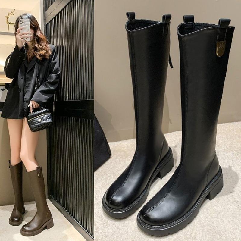 Autumn and winter new slimming boots, women's platform soles, autumn and winter knee-length knight boots, handsome high boots