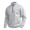 Men's Casual Outdoor High Neck Half Zip Pocket Pullover Long Sleeved Top