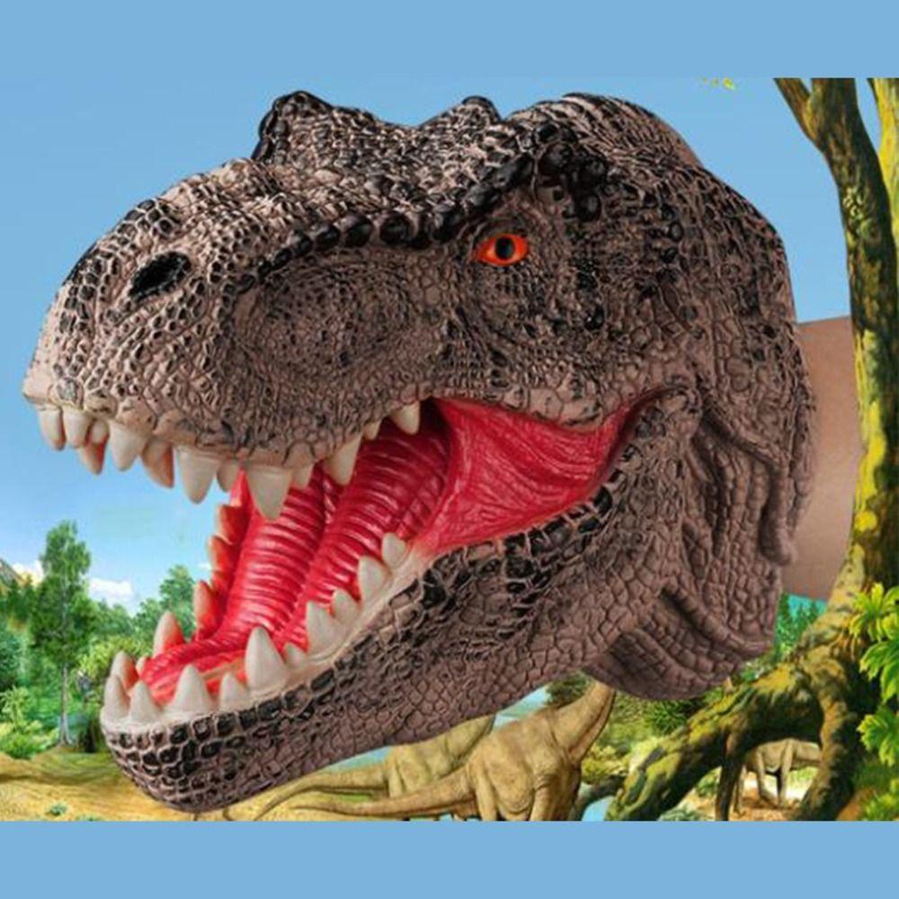 Soft Rubber Hand Puppet Crocodile Head Gloves Arm Size Head Puppets Realistic Dinosaur Head Model