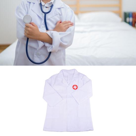 1 Set Isolation Gown Durable Hospital Coat Easy-cleaning Kids Kids Cosplay for Interactive Game