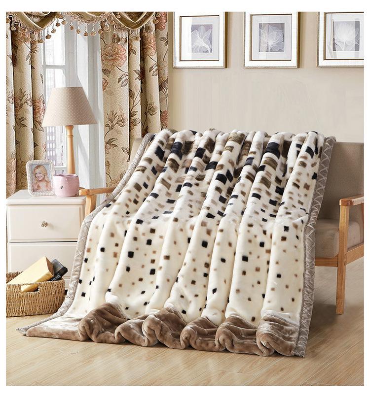 Double-Layer Thickened Raschel Blanket - Winter Warm Quilt & Mattress Cover for Weddings, Air Conditioning, and More.