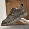 Men's Shoes 2025 Summer New Teenagers Daily Lace-up Free Platform Casual Shoes Retro Trend Mid-top Board Shoes Men