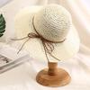 New Paper Straw Handmade Crochet Bucket Hat For Women Wide Brim Belt Foldable Summer Sunshade Breathable Beach Fisherman Cap