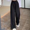 Loose Casual Pants Women Workout Trousers Wide Leg Pants Retro Flip Up Suit Pants  Female