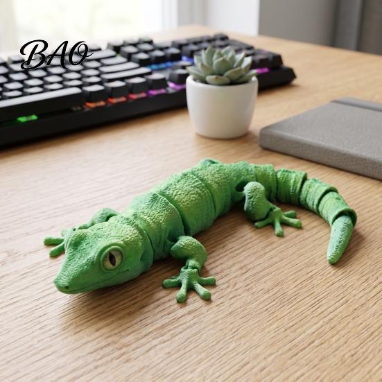 3D Printed Gecko Toy Leopard Figurine, Realistic Articulated Chameleon Fidget Toy, Animal Decor Flexible Jointed Lizard Model, Shape Desk Decoration