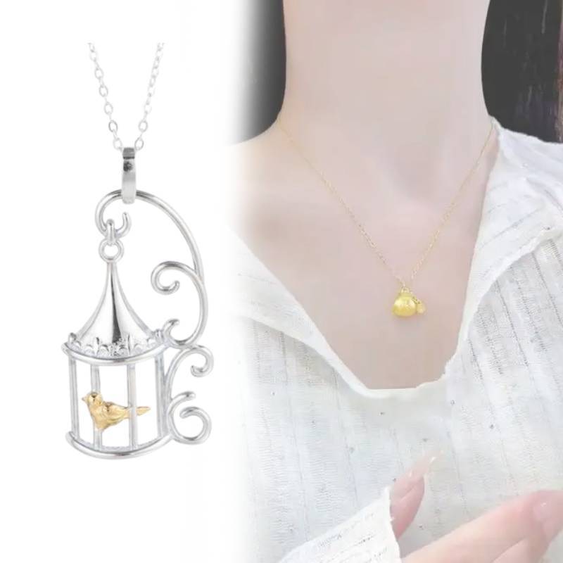 Künstlerischer Tier Vogelkäfig Anhänger Schmuck Für Frauen Männer Lässige Mode Geschenk