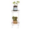 Gardening Garden Flower Pot Living Plant Stand Rack, Indoor, 2-tier, Rack, Outdoor, Stand, Stylish, Stand, Balcony, Entrance, Room, (50cm, White)