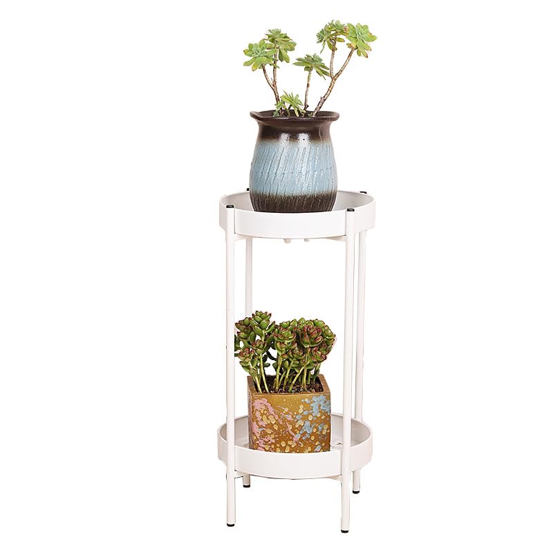 

Gardening garden flower pot living plant stand rack, indoor, 2-tier, rack, outdoor, stand, stylish, stand, balcony, entrance, room, (50cm, white) белый