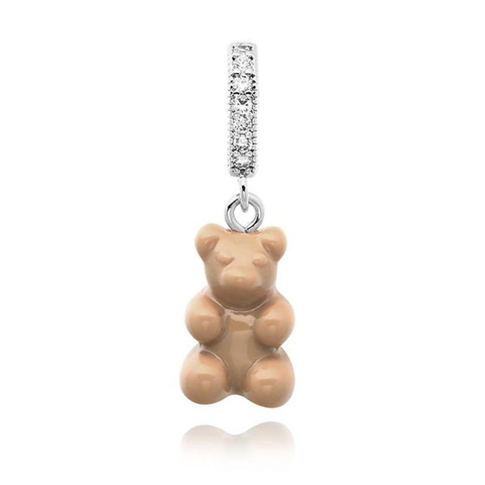 

[CRYSTAL HAZE] CARAMEL-PAVE CONNECTOR Silver Charm NOSTALGIA BEAR-SALT CARAMEL-PAVE CONNECTOR SILVER