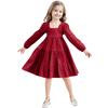 Girls' Fashion Cute Solid-Color Doll-Style Forest-Inspired Long-Sleeve Sweet Dress