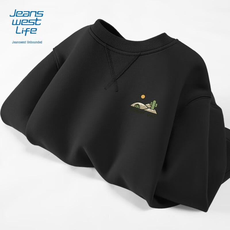 Jeanswest Life Herren Schweres Verstärktes Rundhals-Pullover-Sweatshirt