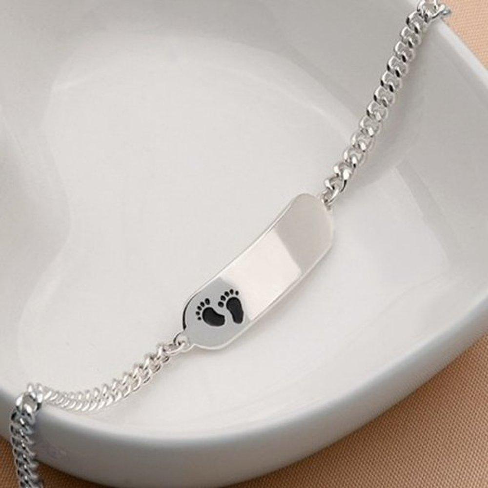 [As Little] Children's Silver Bracelet Kids Silver 925 Foot Stone Gift