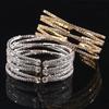 Multilayer Crystal Cuff Bracelet for Women Sparkling Rhinestones Bangle Handmade Jewelry Accessory for Any Outfit