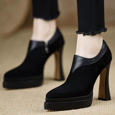 Dames Puntige Neus Platform Suède Hoge Hakken Schoenen Mode Feestschoenen Vrouw Herfst 2025 Trend Elegante Kantoor Pumps Zapatos Mujer