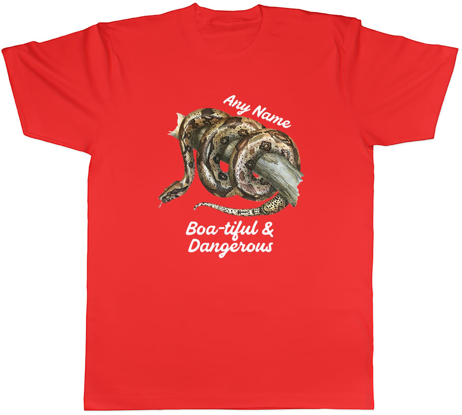 Personalised Any Name Boatiful Dangerous Snake Unisexs TShirt Tee Gift Top S