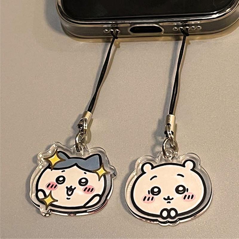 Anime Figure Keychain Mobile Phone Pendant Couple Lanyard Pendant Keychains Cell Accessories Bag Pendant Gifts
