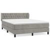 Maison Exclusive - Sommier à lattes de lit et matelas Gris clair 140x190cm Velours