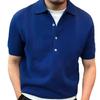 Solid Color Lapel Polo Shirt Men'S Simple Style Slim Fit High-End Short-Sleeved T-Knitted Top