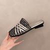 Fashion 2025 New Slim Hand-woven Mid-heel Soft-soled Fashion Sandals, Versatile Casual Women's Cool Mop