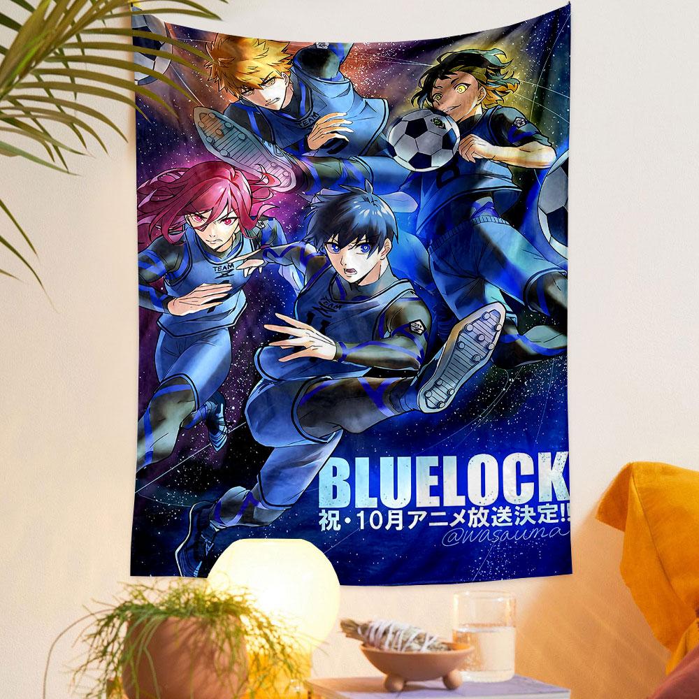 "Blue Lock Anime Characters Playing Soccer" Patterned Tapestry Home Decor, Suitable for Bedroom and Living Room, Gift