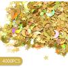 4000 PCS Gold Star Confetti, Glitter Foil Confetti, Sprinkles Moon and Stars for Table, Star Sequ for Wedding Party Birthday Festival Decorations