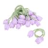 10Pcs Purple Curtain Tiebacks Polyester Hair Ties Elegant Tulip Flower Tassel  For Women
