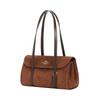 Coach Bridget 35 Hidden Buckle Flap Design Cow Split Leather Shoulder Bag Large Size Women's Brown