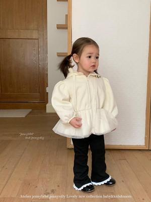 Jenny Kids' Korean-Style Winter Jacket & Velvet Flared Pants Set for Infant & Toddler Girls