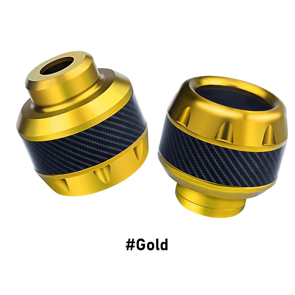 

2 Pcs Aluminum Alloy Universal Motorcycles Falling Protector Explosion-proof Front Fork Cups Sliders Crash золотой