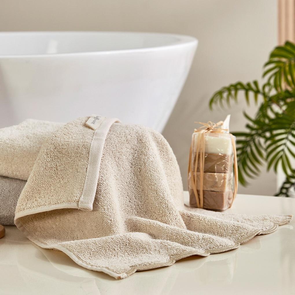 Raffinira mušľový uterák na ruky 34x40 Béžová 85g_BG0124047