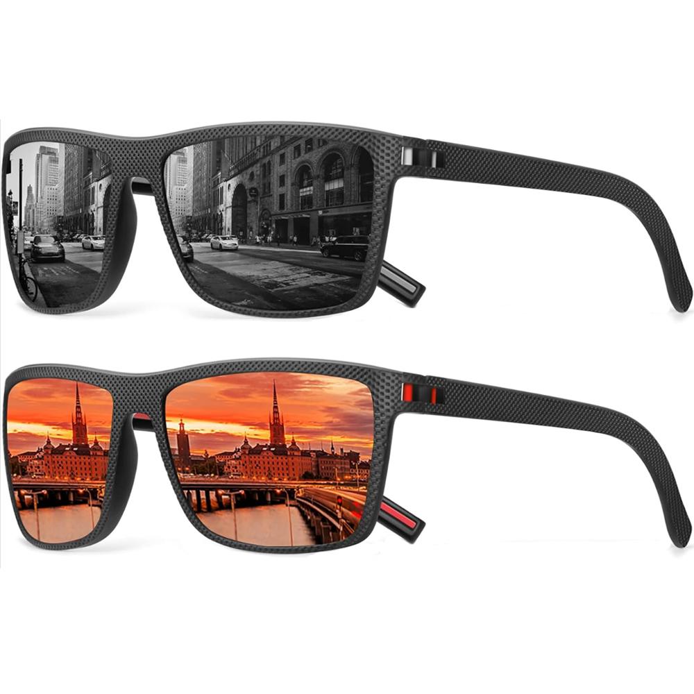 

2 шт. Солнцезащитные очки мужские поляризованные солнцезащитные очки для женских модных ретро зеркальные линзы для вождения рыбалки защита UV400