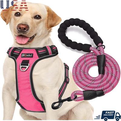No Pull Dog Harness Adjustable Reflective Oxford Heavy Duty 5ft Leash Medium Large Easy Control Walking Training Outdoor