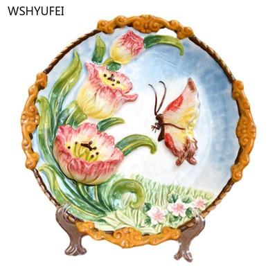 1 pz ceramica Piatto oscillante tulipano farfalla Accessori per la decorazione della casa Regalo quotidiano Articoli per la cucina Auguri di compleanno