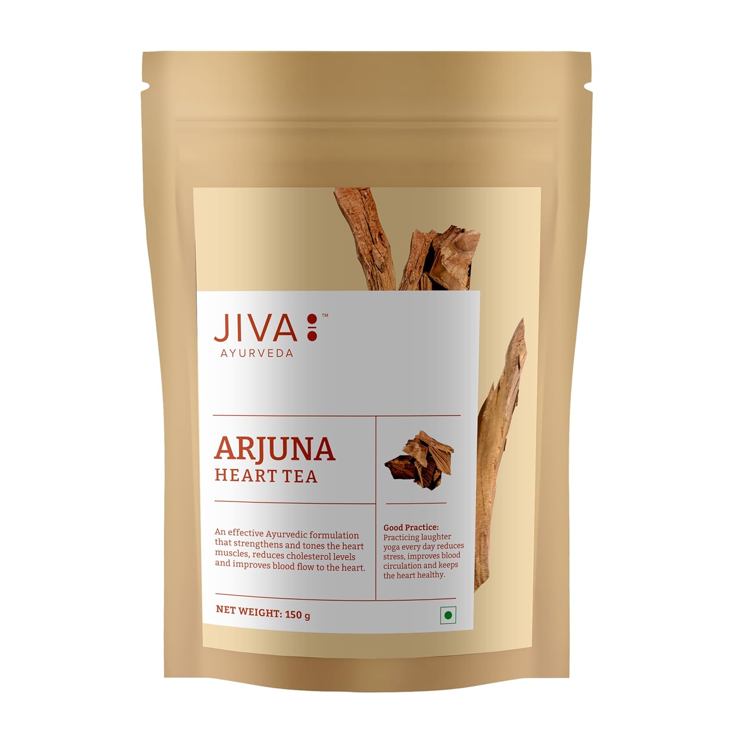 

Jiva Arjuna Caffeine Free Ayurvedic Tea 150g Pack of 1 | Pure Natural Arjuna Goodness for Heart & Wellness