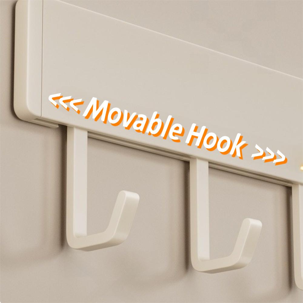New 30/50cm Kitchen Hook Rack No Punching Space Saving Wall-mounted Hook Movable Hook Hook Rack Kitchen