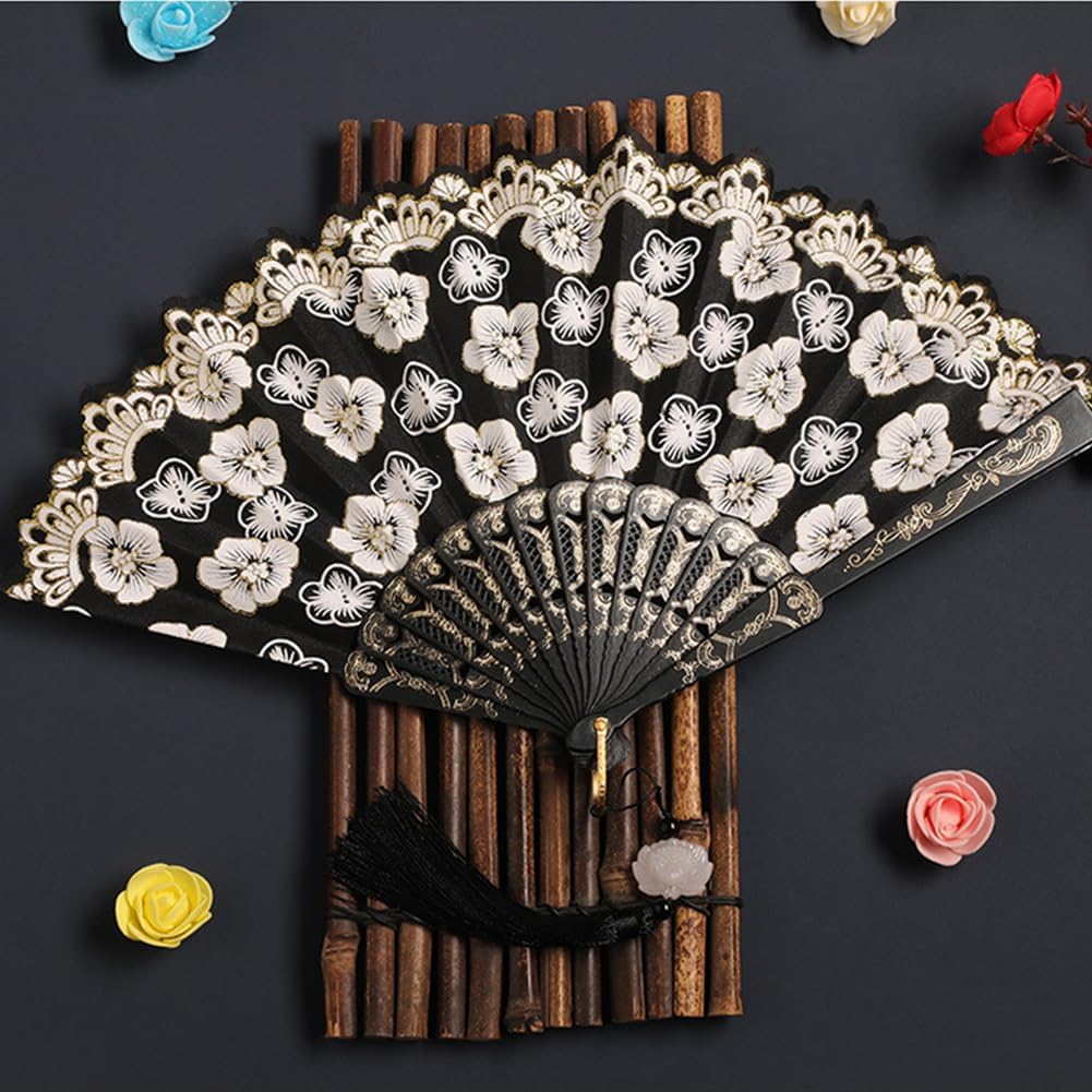 Stylish Folding Fan Perfect for Fireworks New Traditional Japanese Japanese Kabuki and Heatstroke Prevention Free [WURHUDC] Women's Japanese-Style -