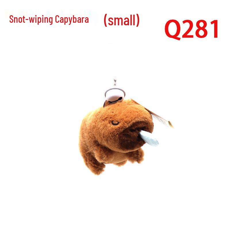 Capybara Wagging Tail Plushie Bracelet Keychain Doll Gift