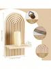 1/2pcs Wooden Wall-Mounted Decor Shelf, Bohemian Wall-Mounted Bookshelf, Boho Style Display Rack, Candle Holder For Living Room