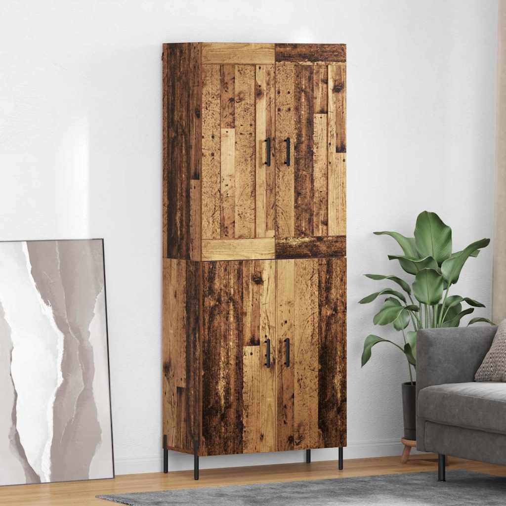 Highboard 2 pcs Reclaimed Wood Wood Based Material