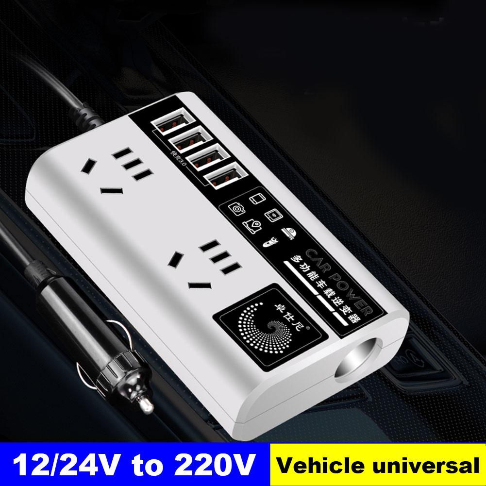200W Car Inverter DC 12/24V To AC 220V Converter Outlets Adapter USB 4 Power Inverter Universal Y8B3