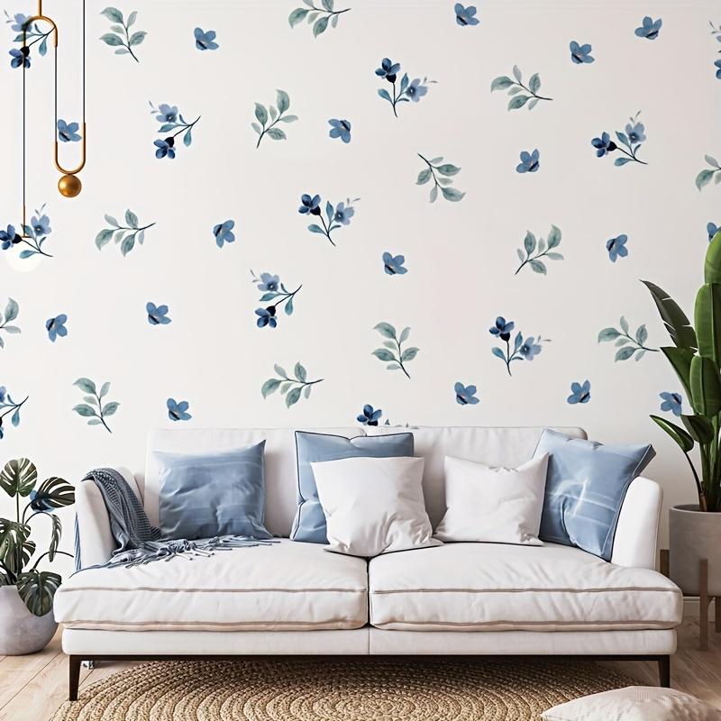 Fantastic Blue Iris Themed Wall Decoration Stickers - 5 Sheets/Set, Reusable Self-Adhesive Simple Watercolor Design For Bedrooms, Bathrooms, Windows