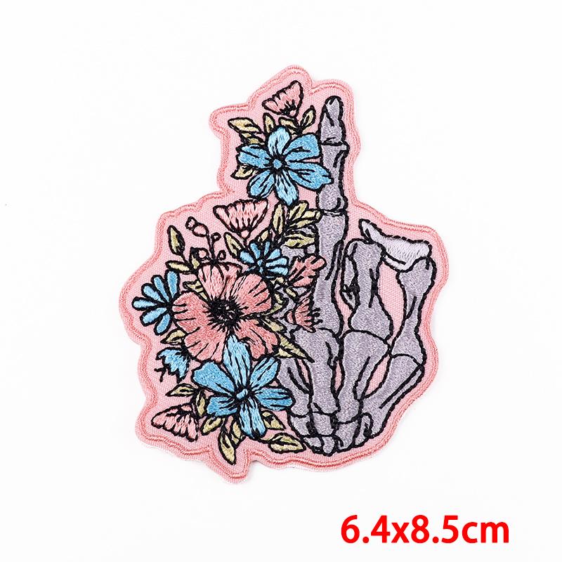 Punk Heart Embroidery Patch Iron On Patches For Clothing Thermoadhesive Patches On Clothes Waves Applique/Patches On Clothes