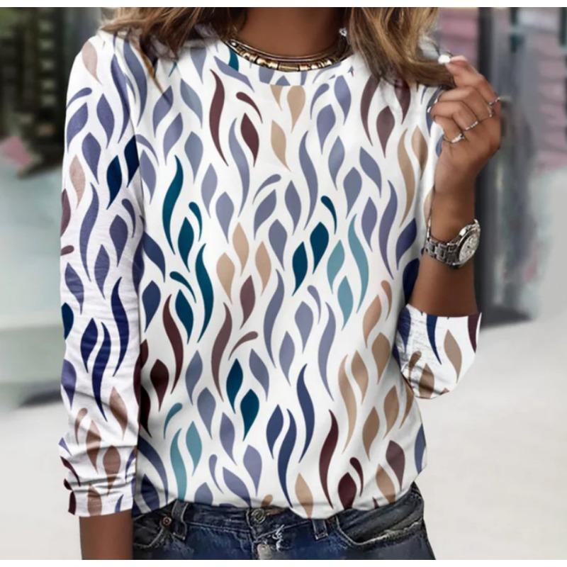 

Летние футболки с рождественским принтом, свободные, оверсайз, повседневные, с длинным рукавом, с круглым вырезом, женские 6XL