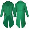 Men's Solid Color Long Fashion Punk Vintage Tuxedo Uniform Dress Coat