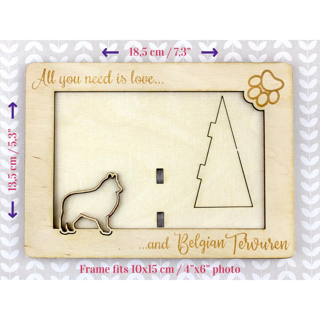Tervueren Belgian Shepherd Dog, Tervueren Belgian Sheepdog – Photo frame, engraved wooden frame | Art-Dog
