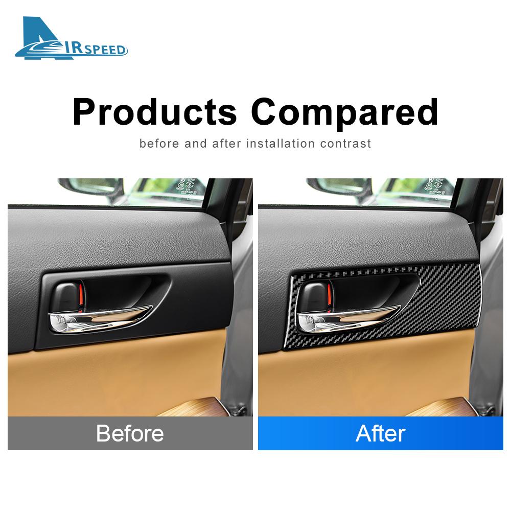 Real Carbon Fiber Sticker For Lexus IS250 300 350 200T 2013- Rear Door Handle Frame Cover Interior Trim RHD