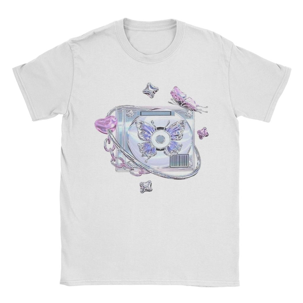 Humor Aero Jellyfish Fiber Optic Art TShirts For Unisex Unisex 100 Cotton T Shirts Frutiger Aero Short Sleeve Tees Graphic Clothes